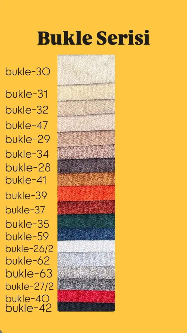 Bukle Stoff-Farbkarte – İnegöl Möbell