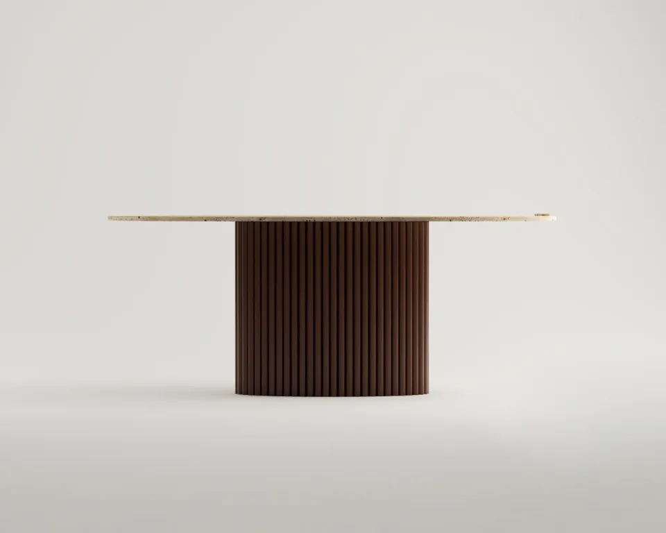 Ellipse Travertin Tisch – Bild 2