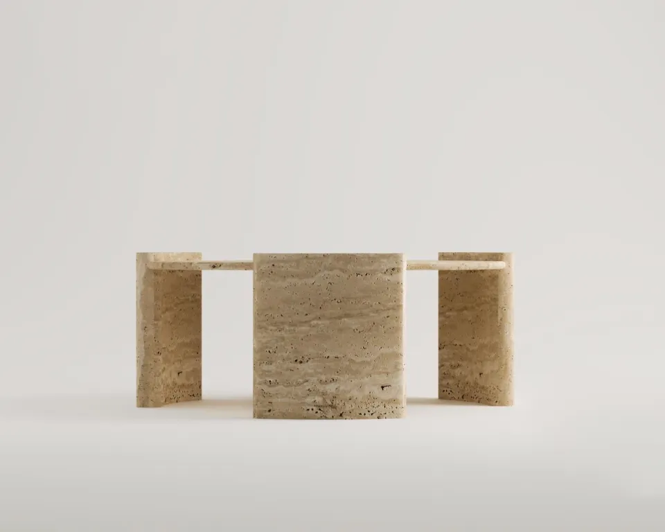 Alice Travertin Couchtisch – Bild 2