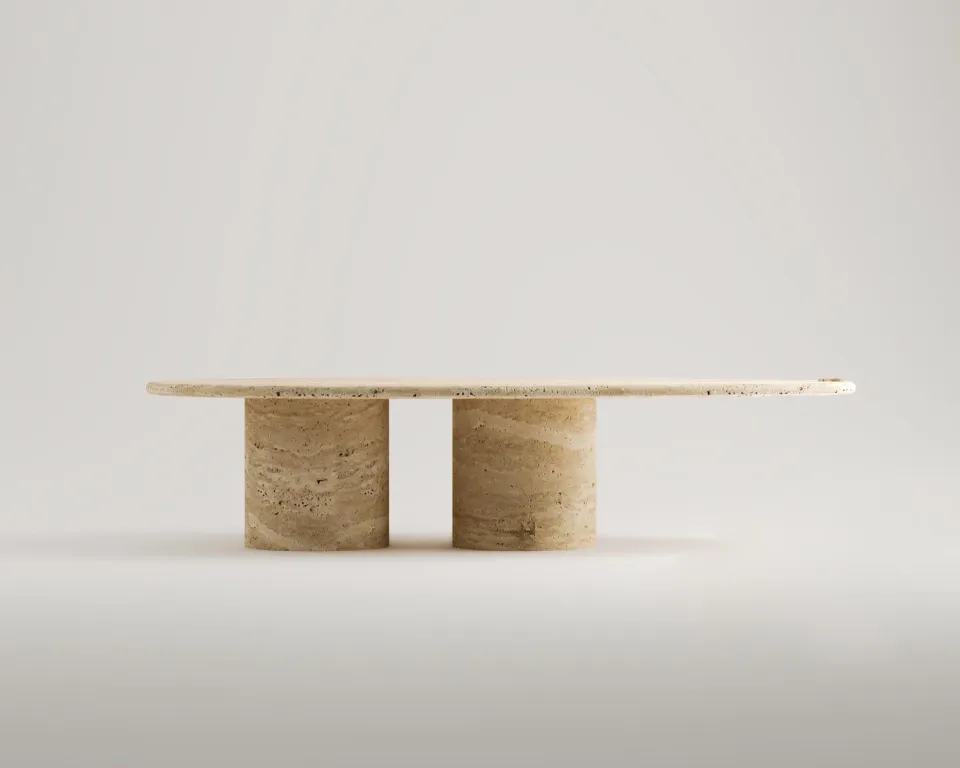 Egeria Travertin Couchtisch – Bild 2